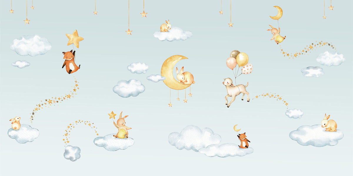 Sweet Dreams – Blue wallpaper mural by Oliver Robins