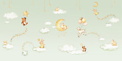Sweet Dreams – Green wallpaper mural by Oliver Robins