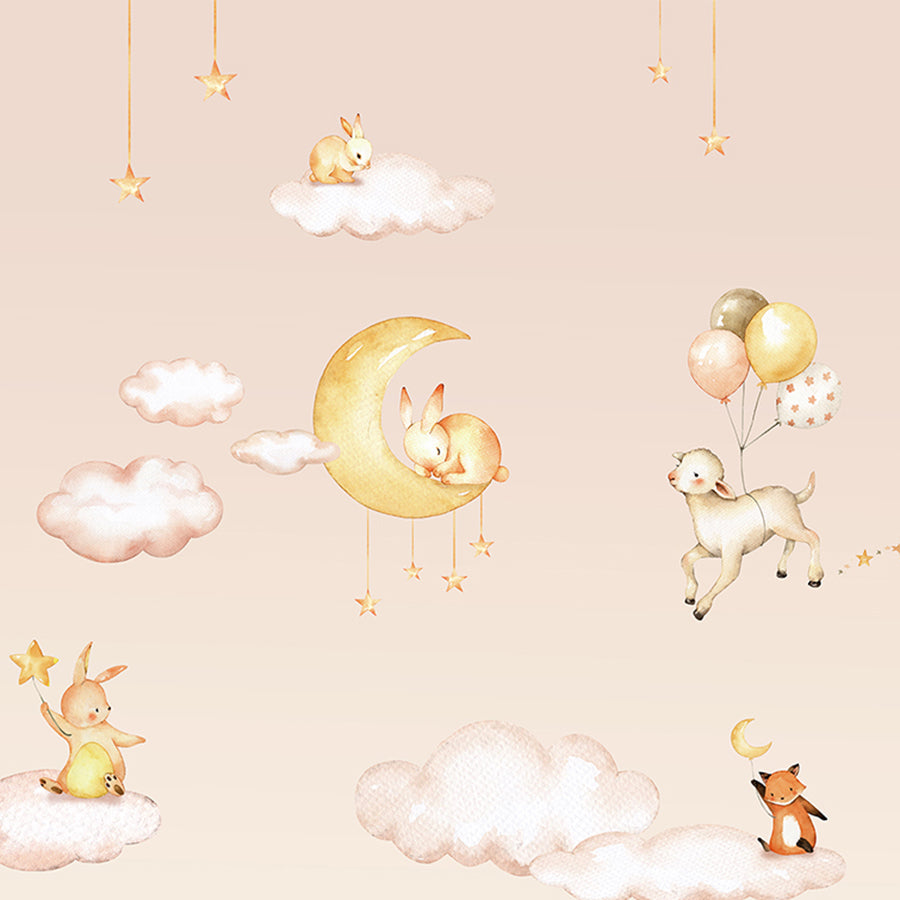 Close-up of the Sweet Dreams – Pink wallpaper mural by Oliver Robins