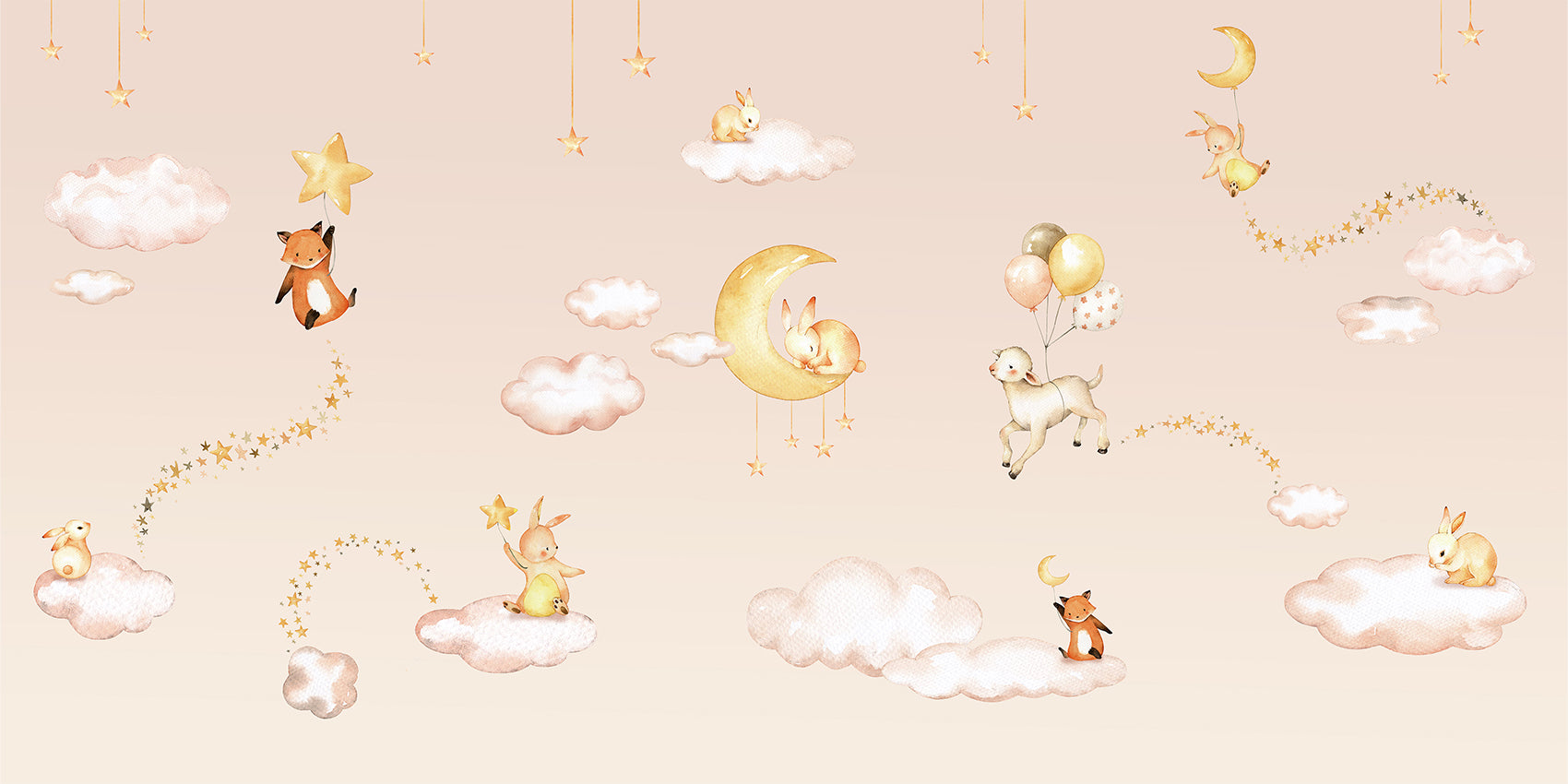 Sweet Dreams – Pink wallpaper mural by Oliver Robins