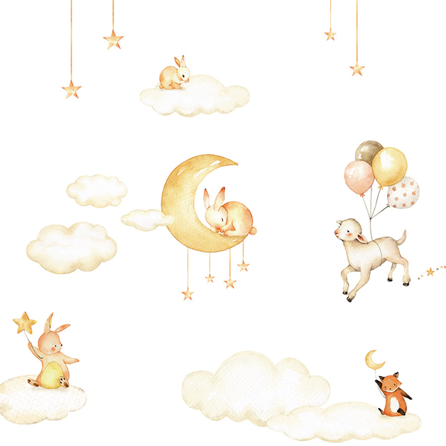 Close-up of the Sweet Dreams – White wallpaper mural by Oliver Robins