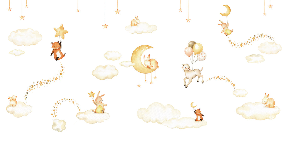 Sweet Dreams – White wallpaper mural by Oliver Robins