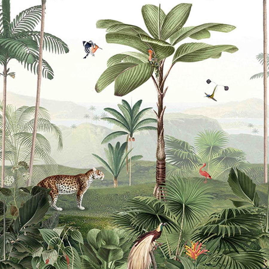 Close-up of the Thrilling Tropics wallpaper mural