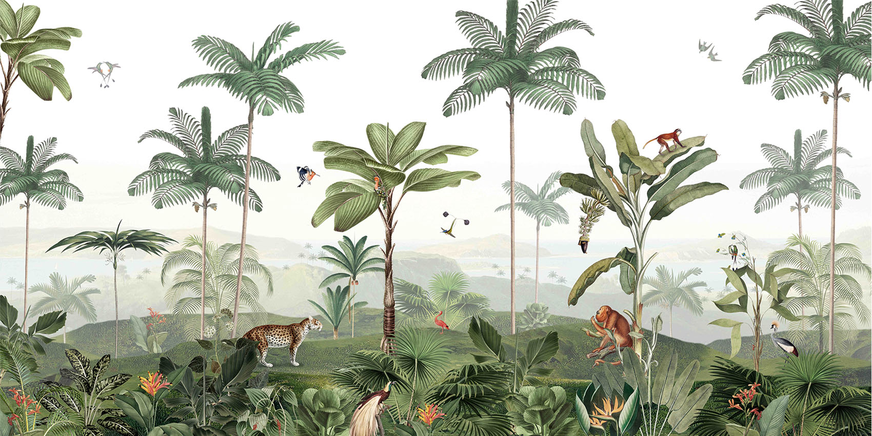 Thrilling Tropics wallpaper mural by Kikki Belle