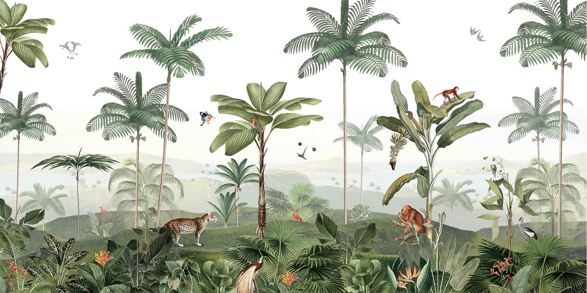 Thrilling Tropics wallpaper mural by Kikki Belle