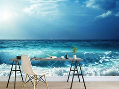 Tidal Light wallpaper mural in a room setting