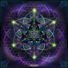 Trance Nectar sacred geometry artwork in purple and green by Hakan Hisim