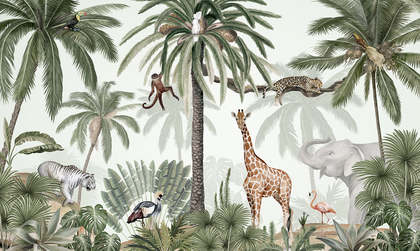 Tropical Jive wallpaper mural by Kikki Belle
