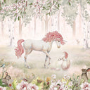 Close-up of the Unicorn Forest – Green wallpaper mural