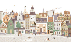 Village Cats wallpaper mural by Oliver Robins