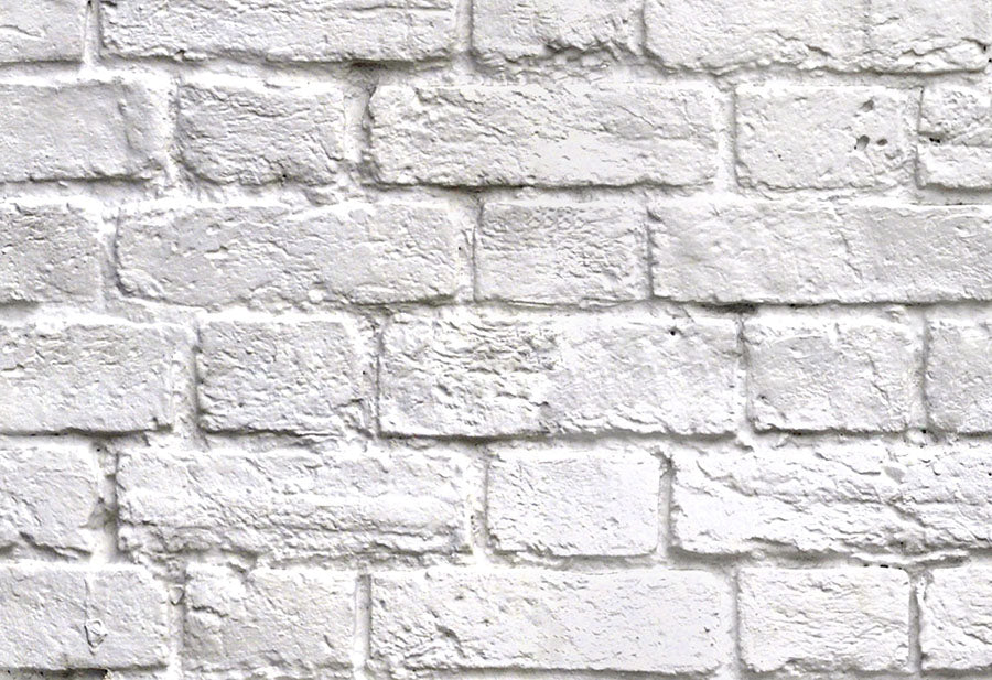 White brick effect wallpaper wall mural design close up detail view